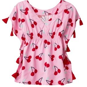 Adorable 9 Month Cat & Jack Pink and Cherry Swim Cover Up Dress Great Condition